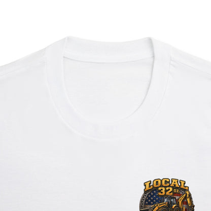 Backhoe Local 32 oz. Construction Tee — "Smells Like Hoe in Here"