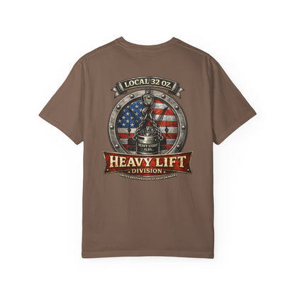 Heavy Lift Division Local 32 oz. T-Shirt — American Flag Rigging Crew Tee