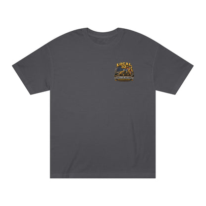 Backhoe Local 32 oz. Construction Tee — "Smells Like Hoe in Here"