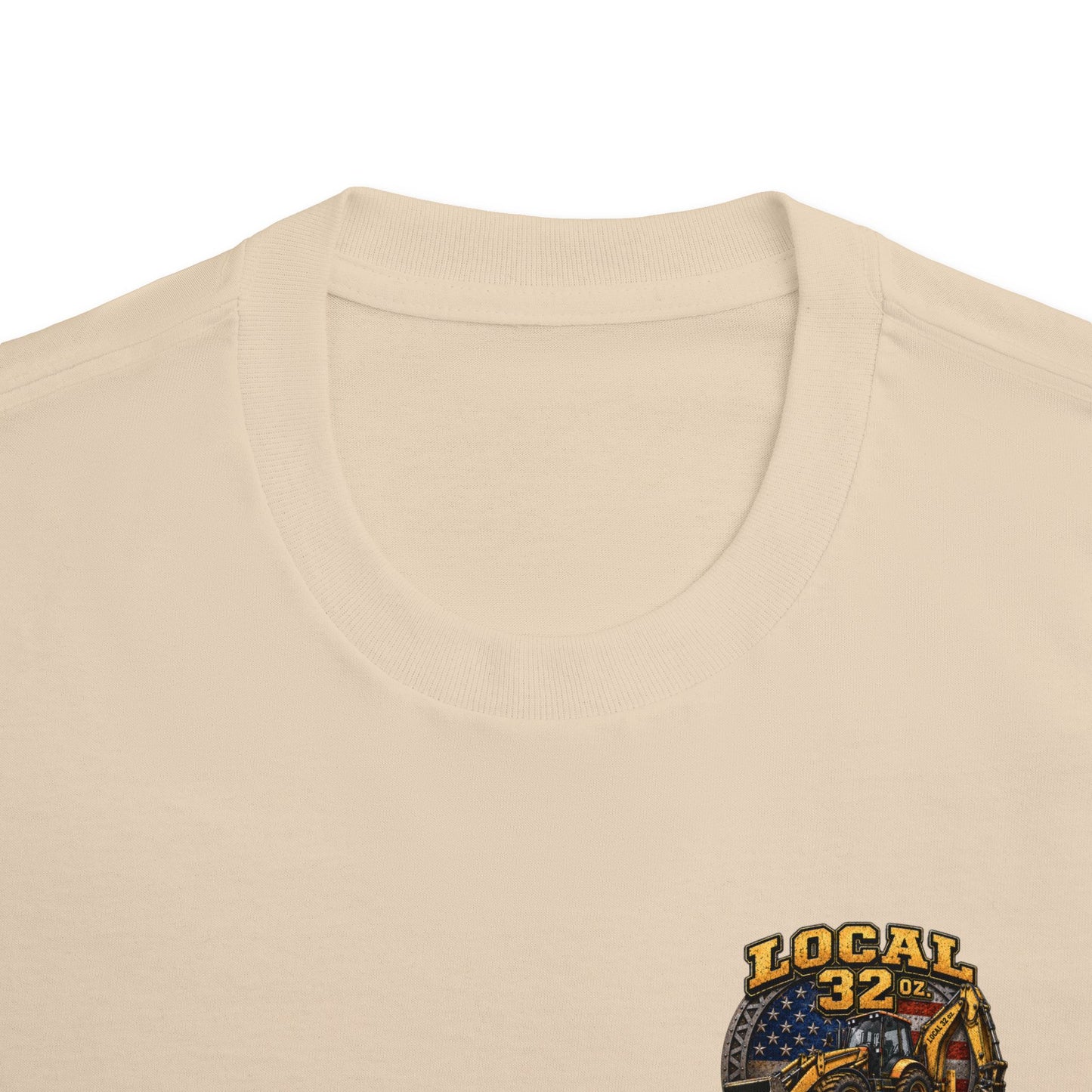 Backhoe Local 32 oz. Construction Tee — "Smells Like Hoe in Here"