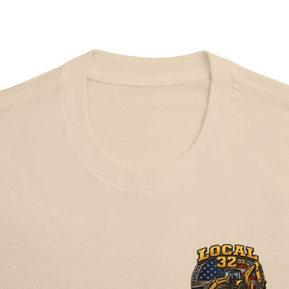 Backhoe Local 32 oz. Construction Tee — "Smells Like Hoe in Here"
