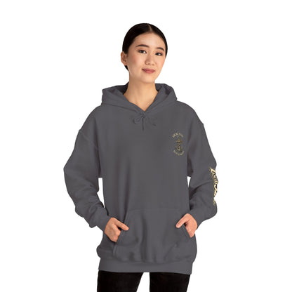 Navy Anchor Hoodie — "Local 32 oz. Deep Sea Division" Graphic Pullover