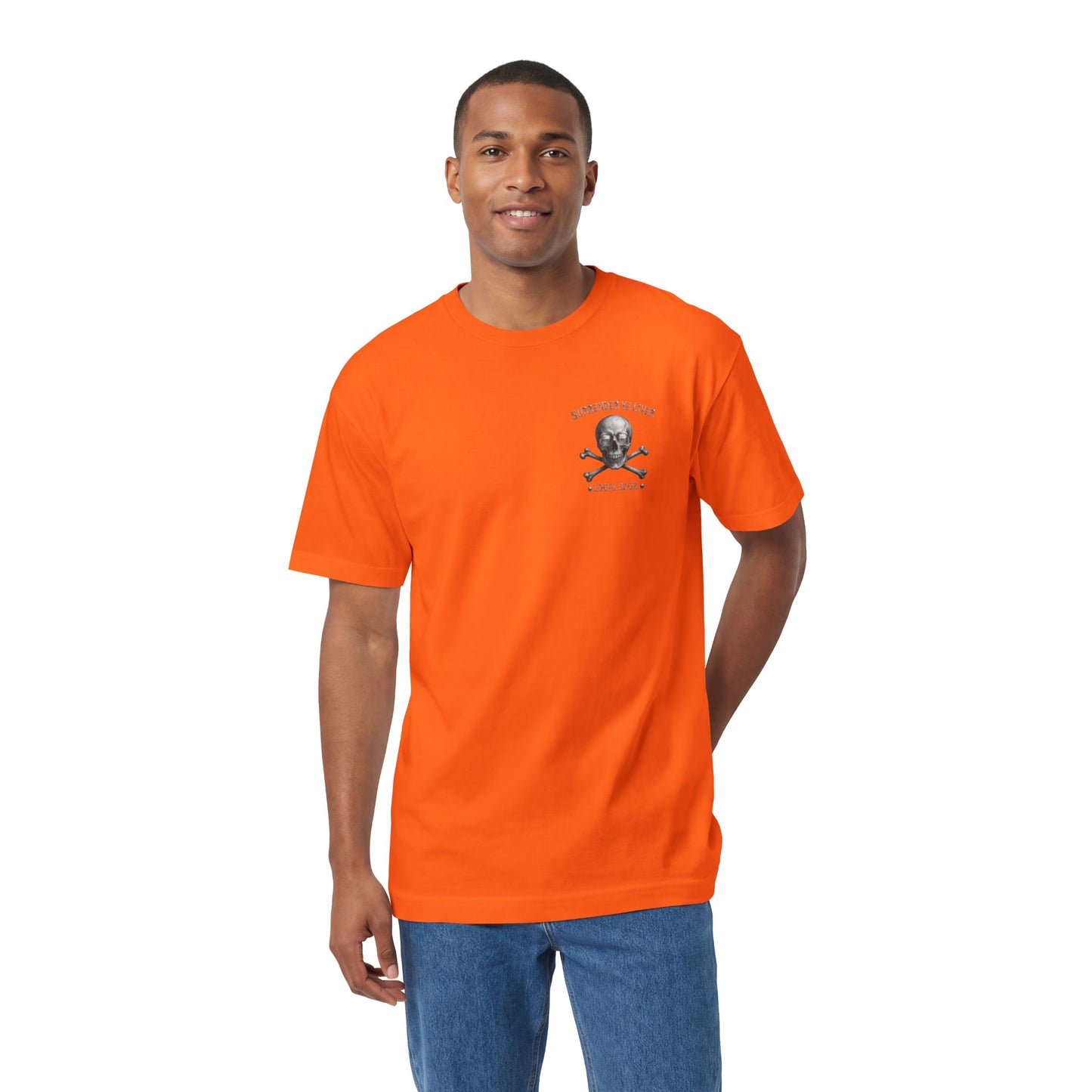 Surrender Ye Liver Skull and Bones Tee. Pirate Skull Crossbones Graphic Tee Shirt