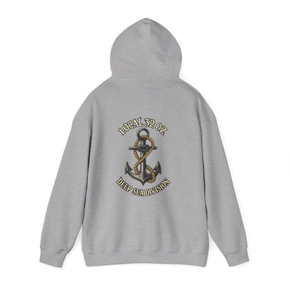 Navy Anchor Hoodie — "Local 32 oz. Deep Sea Division" Graphic Pullover