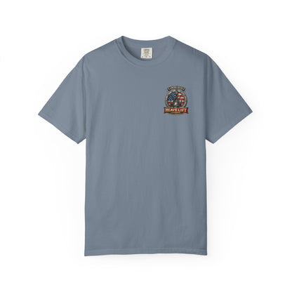 Heavy Lift Division Local 32 oz. T-Shirt — American Flag Rigging Crew Tee