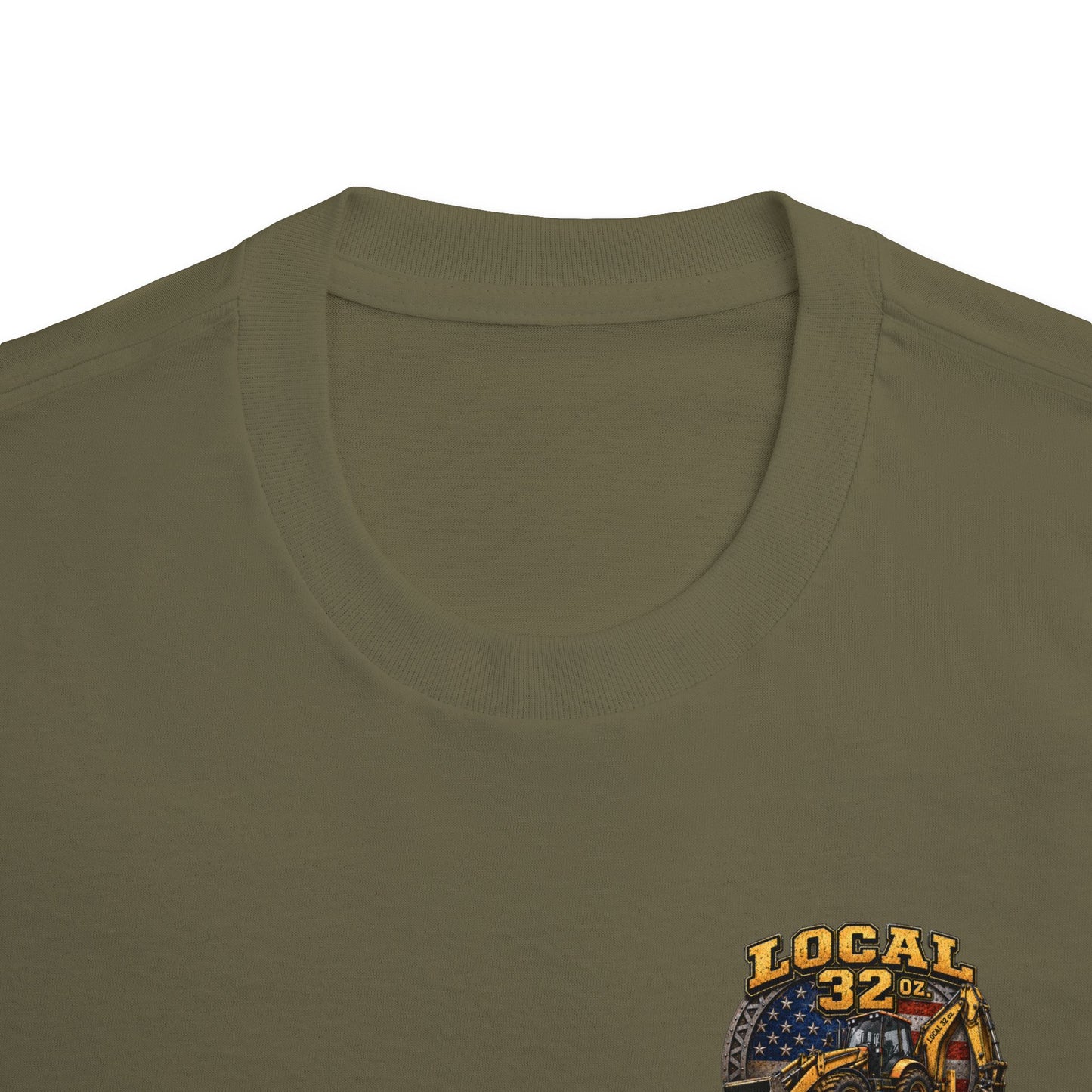 Backhoe Local 32 oz. Construction Tee — "Smells Like Hoe in Here"