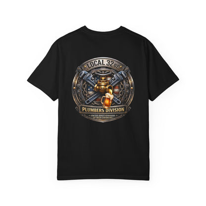 Plumbers Division T‑Shirt — "Local 32 oz." Vintage Plumbing Emblem