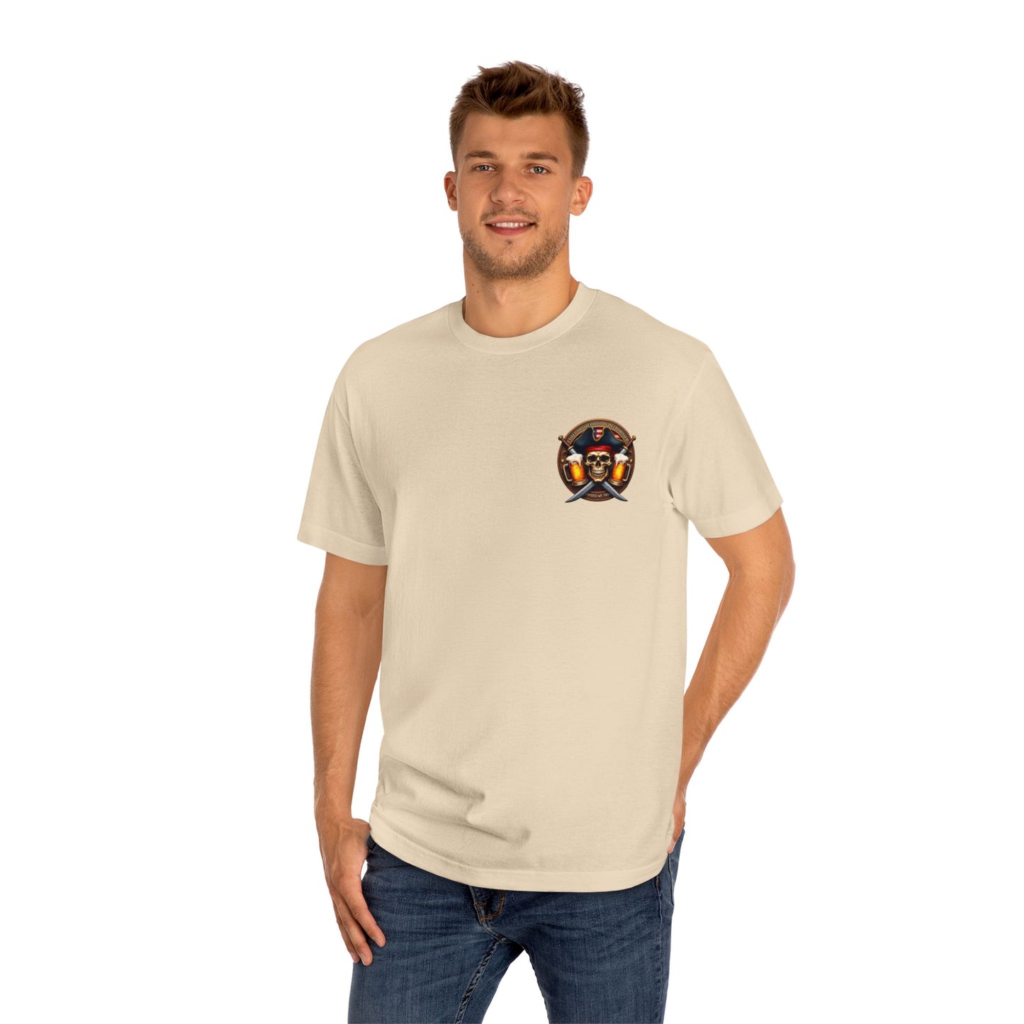 Pirate Tee Shirt - Unisex Heavy cotton 6oz. Tee for Beer Drinkers.