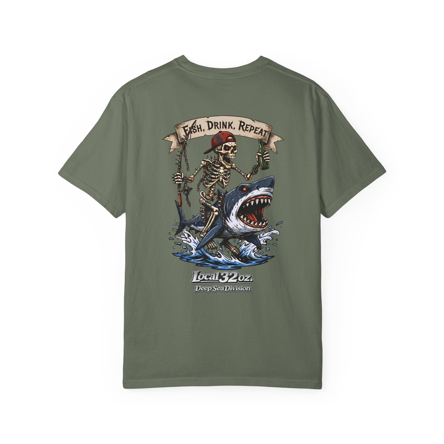 Local 32 oz. Fish, Drink, Repeat. Heavy cotton