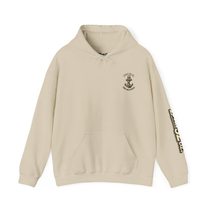 Navy Anchor Hoodie — "Local 32 oz. Deep Sea Division" Graphic Pullover