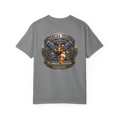 Plumbers Division T‑Shirt — "Local 32 oz." Vintage Plumbing Emblem