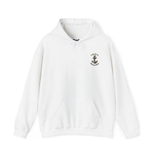 Navy Anchor Hoodie — "Local 32 oz. Deep Sea Division" Graphic Pullover
