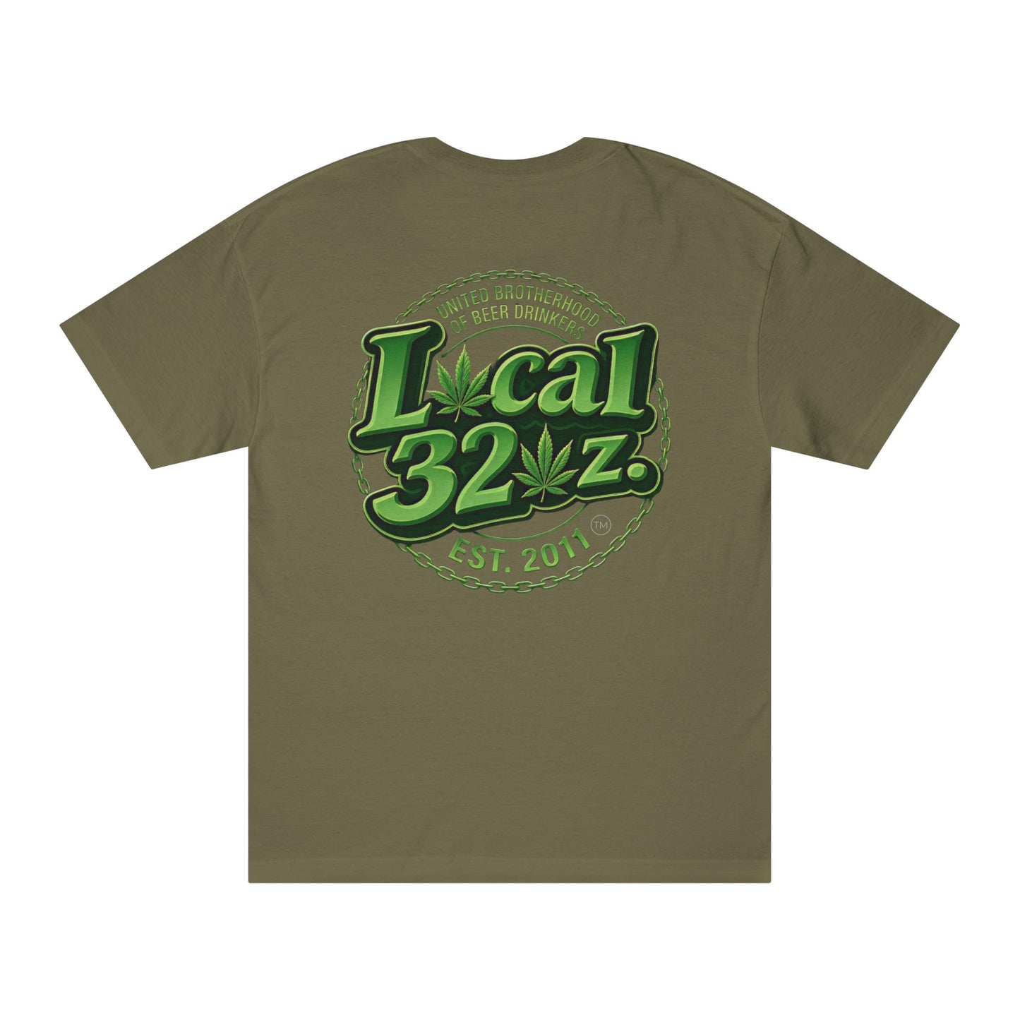 Local 32 oz. Green Cannabis Logo Graphic T-Shirt