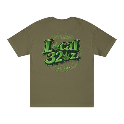 Local 32 oz. Green Cannabis Logo Graphic T-Shirt