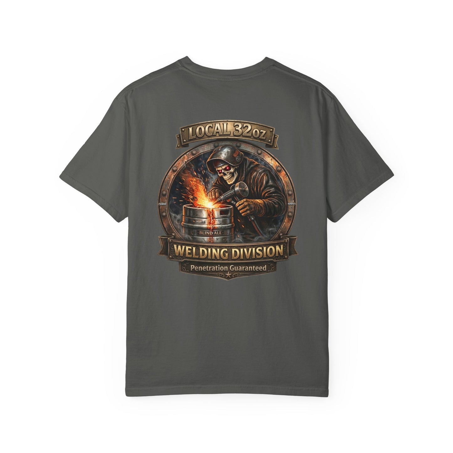 Local 32 oz. Welding division Graphic Tee ("Penetration Guaranteed")