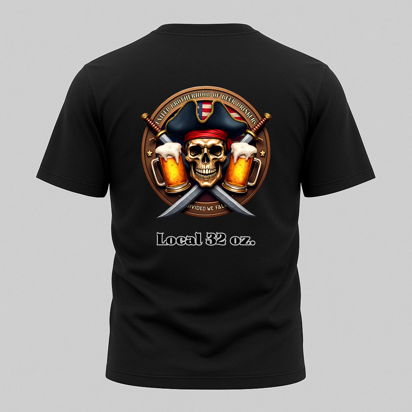 Pirate Tee Shirt - Unisex Heavy cotton 6oz. Tee for Beer Drinkers.