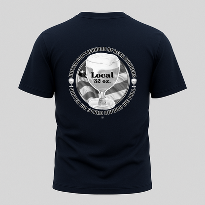 Beer Drinkers Union Unisex Tee - Local 32 oz Black and White Versio.