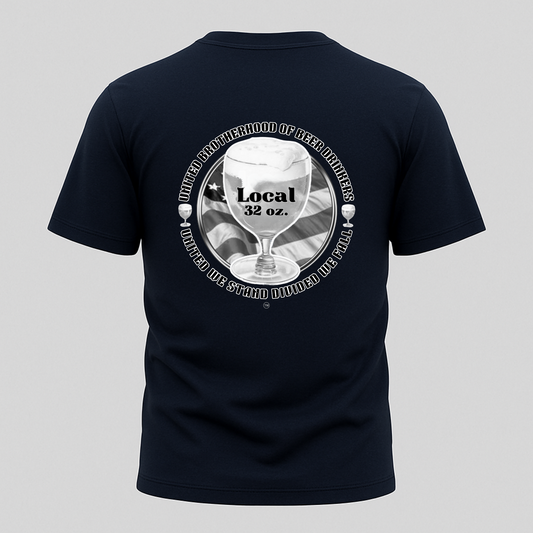 Beer Drinkers Union Unisex Tee - Local 32 oz Black and White Versio.