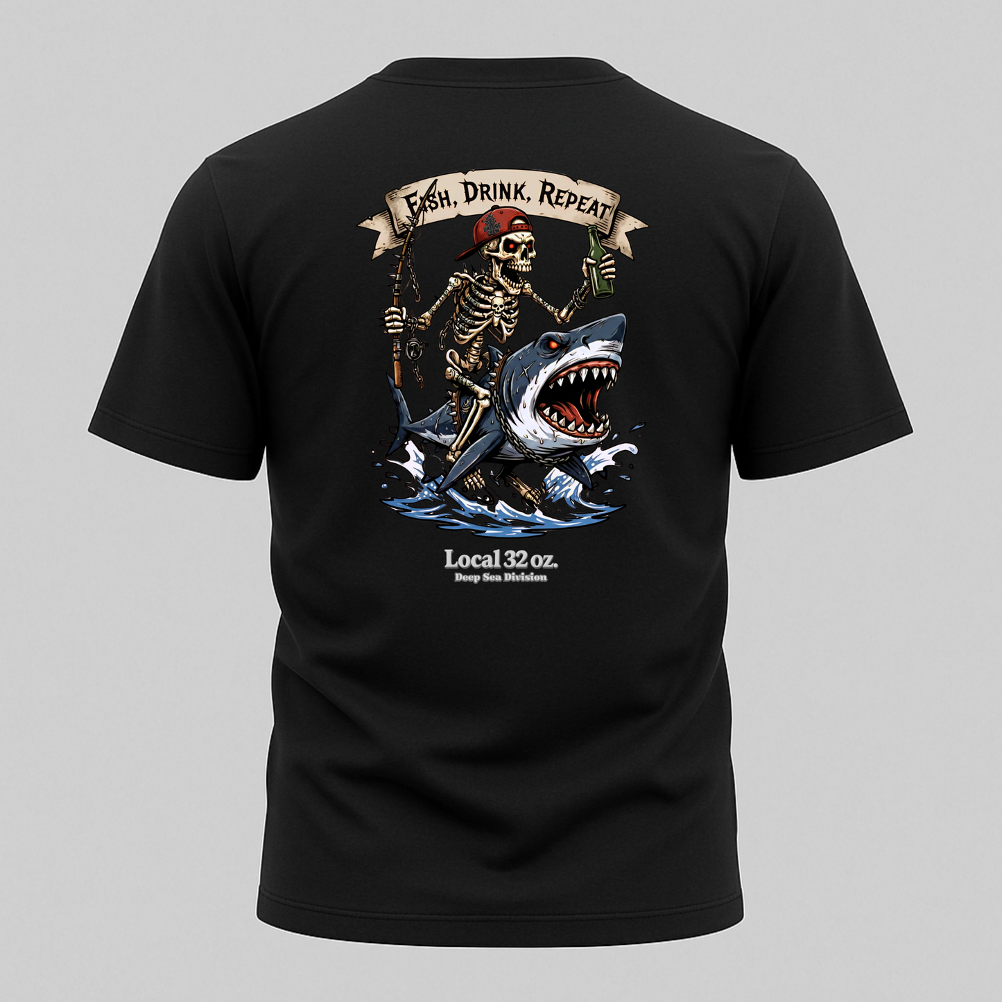 Local 32 oz. Fish, Drink, Repeat. Heavy cotton