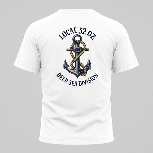 Anchor Logo T‑Shirt — "Local 32 oz" Deep Sea Division Crew Tee