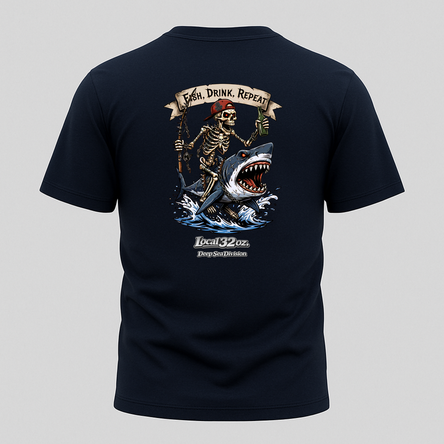 Local 32 oz. Fish, Drink, Repeat. Heavy cotton