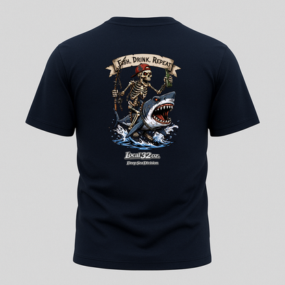 Local 32 oz. Fish, Drink, Repeat. Heavy cotton