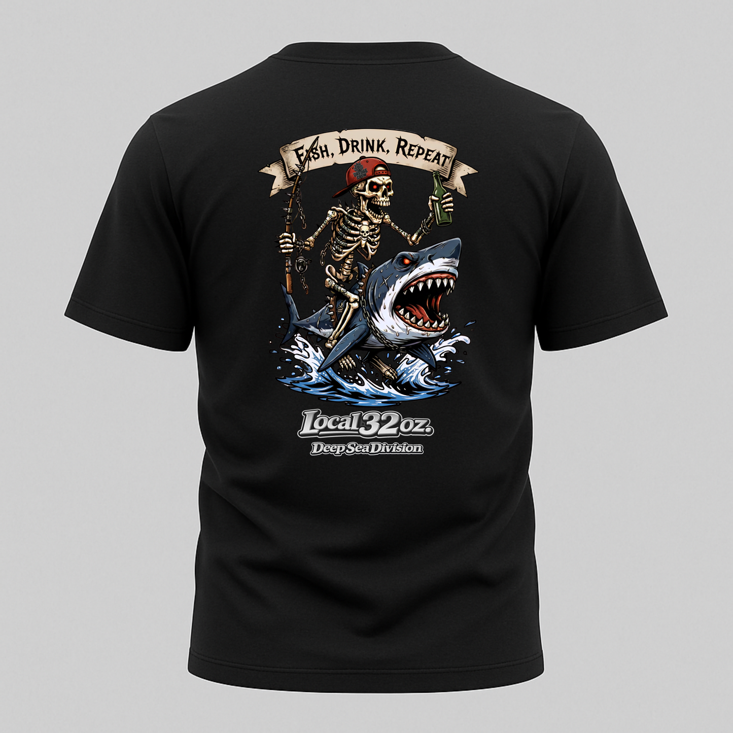 Local 32 oz. Fish, Drink, Repeat. Heavy cotton