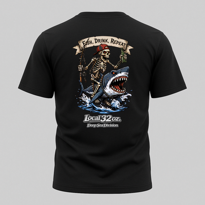 Local 32 oz. Fish, Drink, Repeat. Heavy cotton