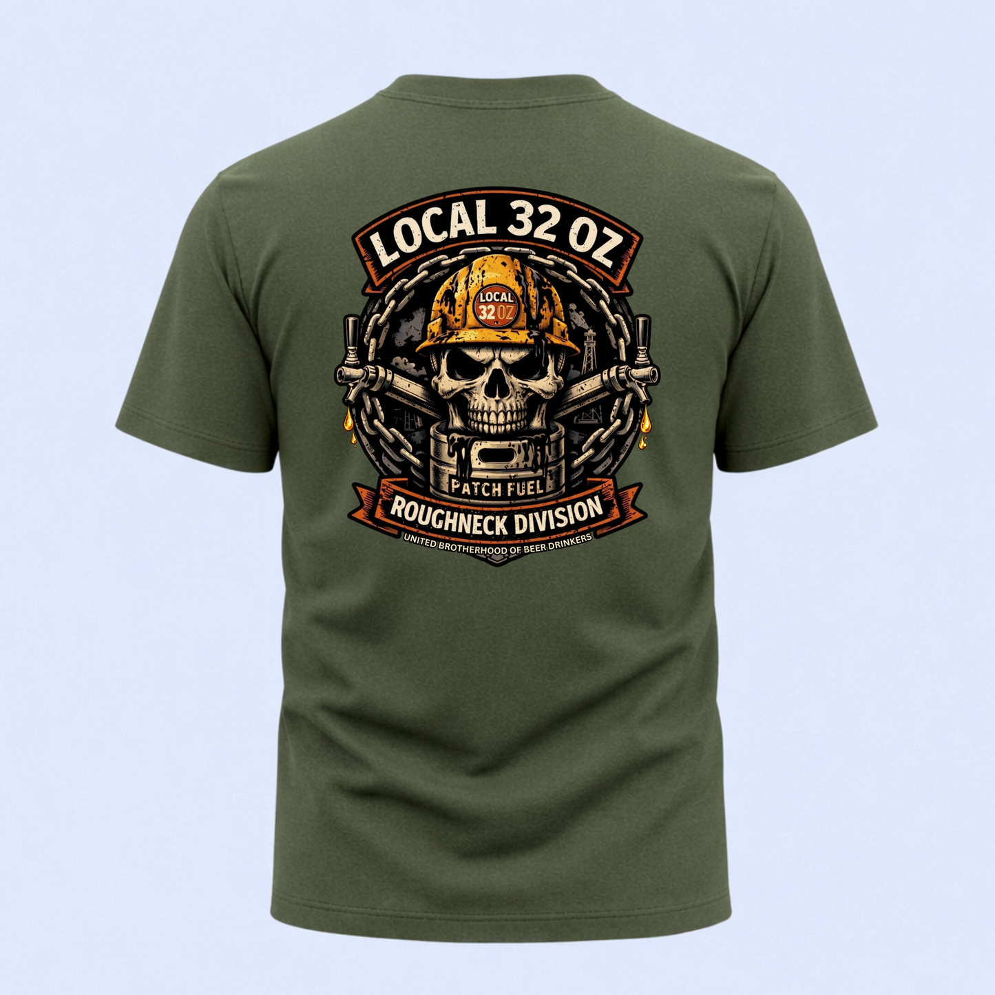 Local 32 oz. Roughneck Division T-Shirt — Skull Hard Hat Construction Tee
