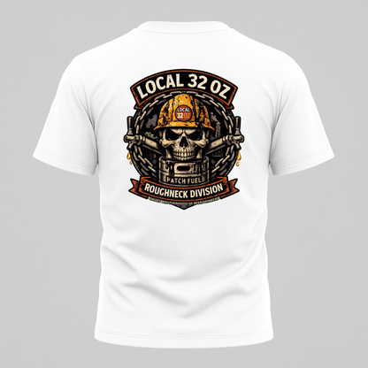 Local 32 oz. Roughneck Division T-Shirt — Skull Hard Hat Construction Tee
