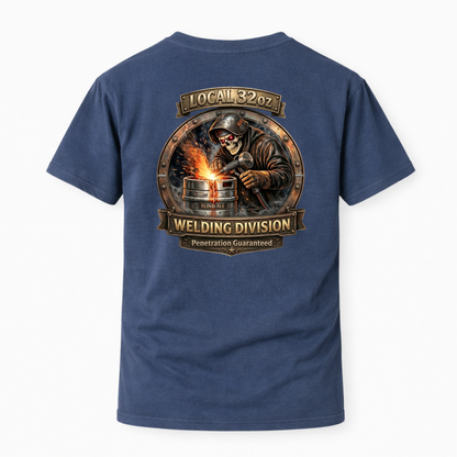 Local 32 oz. Welding division Graphic Tee ("Penetration Guaranteed")