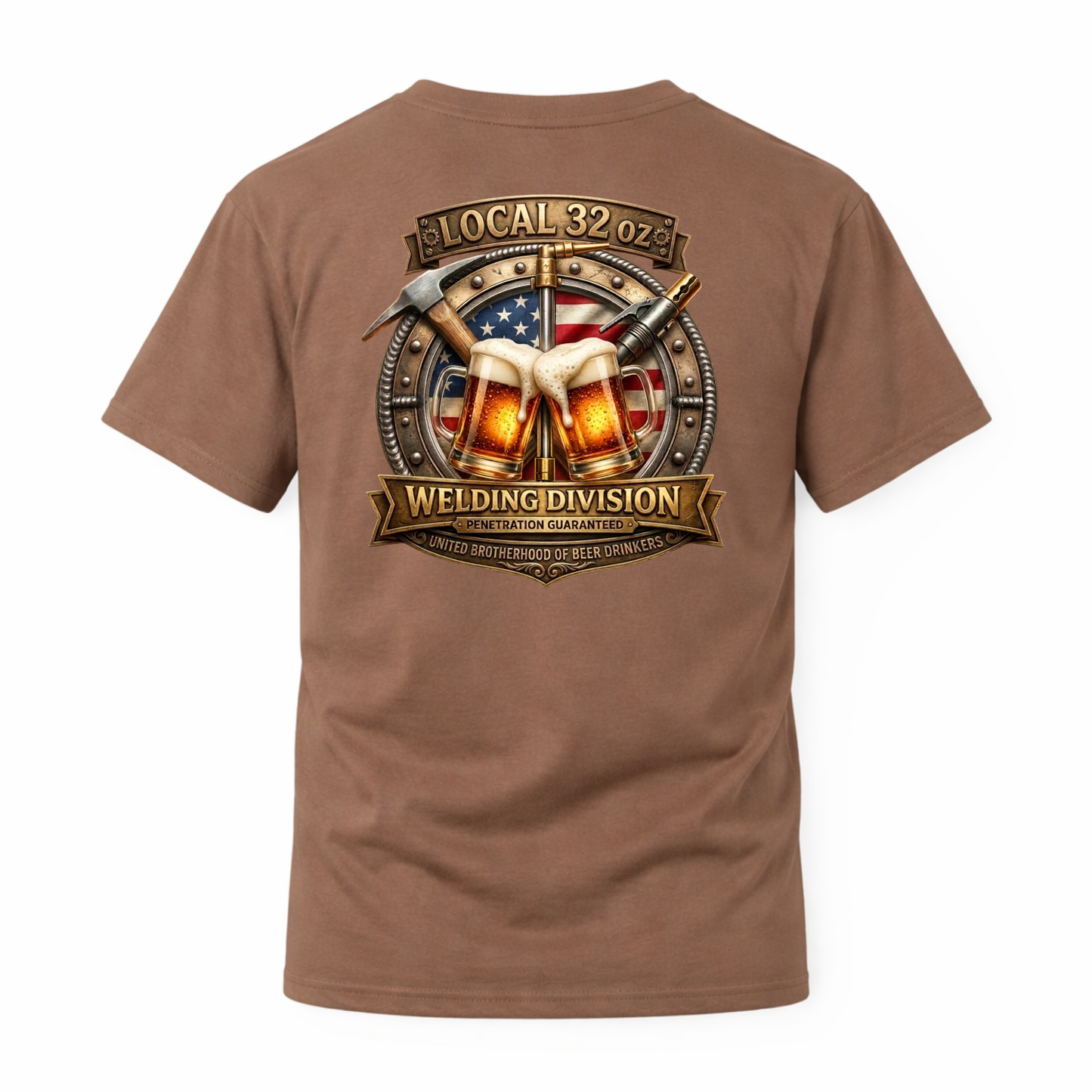 Welding Division T-Shirt — "Local 32 0z" American Flag Logo