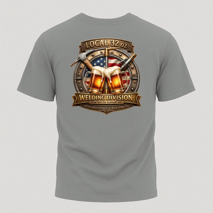 Welding Division T-Shirt — "Local 32 0z" American Flag Logo