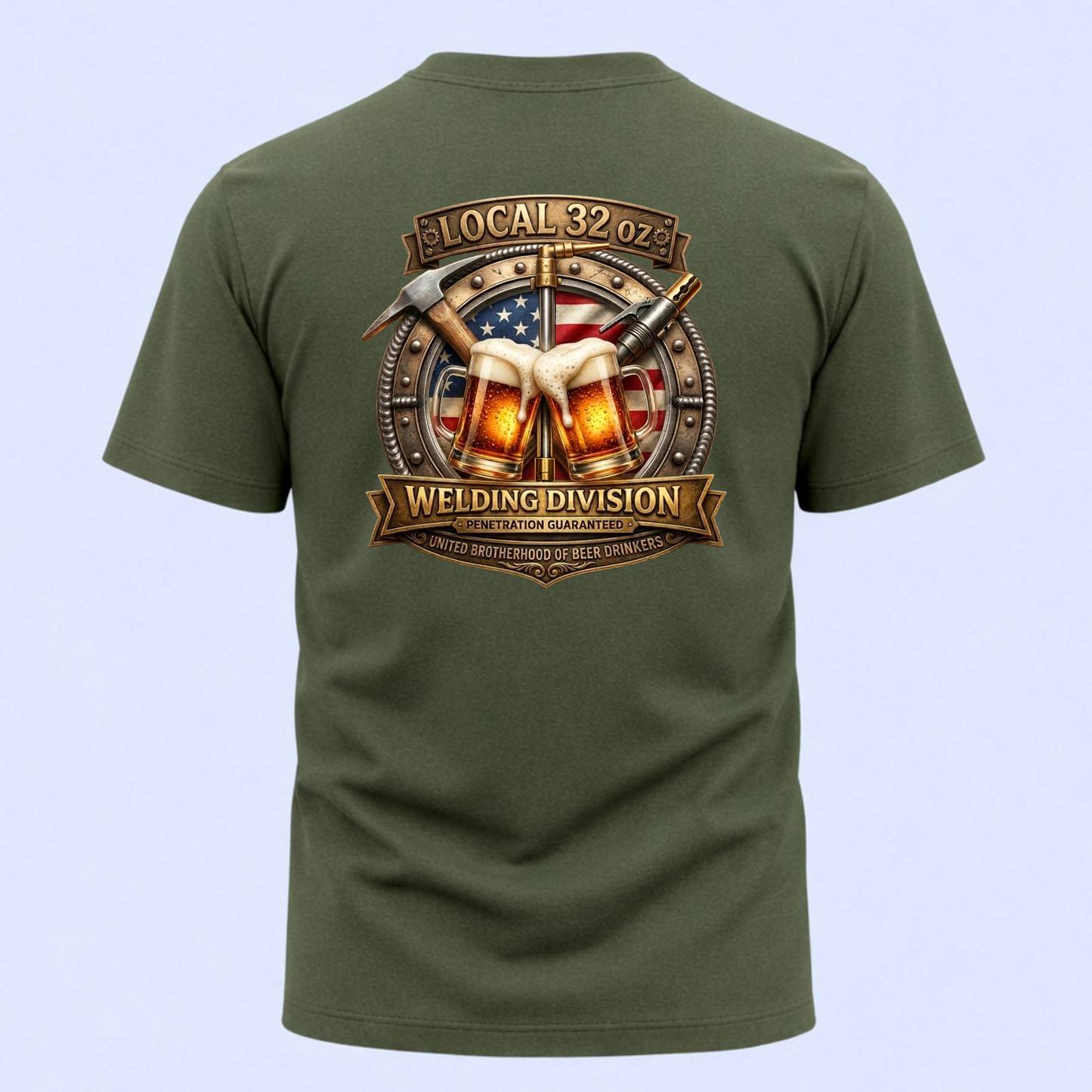 Welding Division T-Shirt — "Local 32 0z" American Flag Logo
