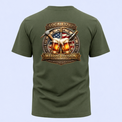 Welding Division T-Shirt — "Local 32 0z" American Flag Logo