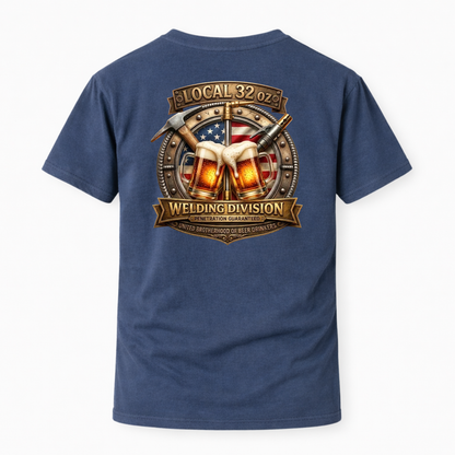 Welding Division T-Shirt — "Local 32 0z" American Flag Logo