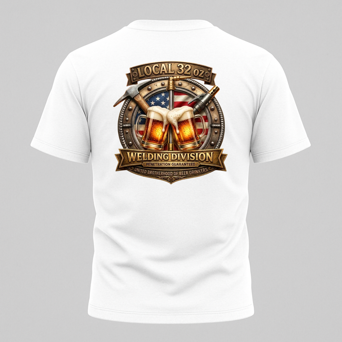 Welding Division T-Shirt — "Local 32 0z" American Flag Logo
