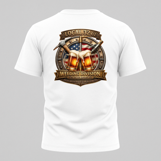 Welding Division T-Shirt — "Local 32 0z" American Flag Logo
