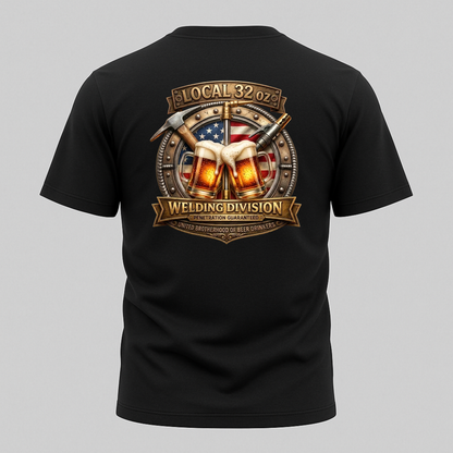 Welding Division T-Shirt — "Local 32 0z" American Flag Logo