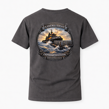 Local 32oz Captains Division Graphic Tee. Heavy Cotton