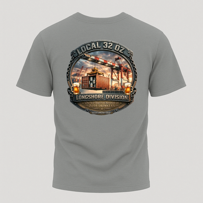 Local 32 oz. Longshore Division T‑Shirt — Port & Crane Vintage Graphic