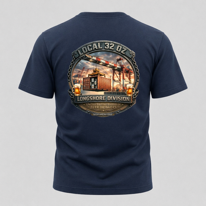 Local 32 oz. Longshore Division T‑Shirt — Port & Crane Vintage Graphic