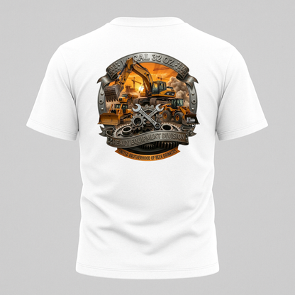 Construction Crew Graphic T-Shirt — "Local 32 oz" Heavy Equipment Design