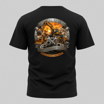Construction Crew Graphic T-Shirt — "Local 32 oz" Heavy Equipment Design