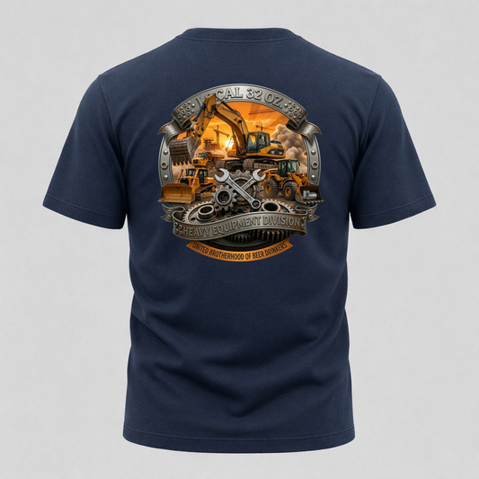 Construction Crew Graphic T-Shirt — "Local 32 oz" Heavy Equipment Design