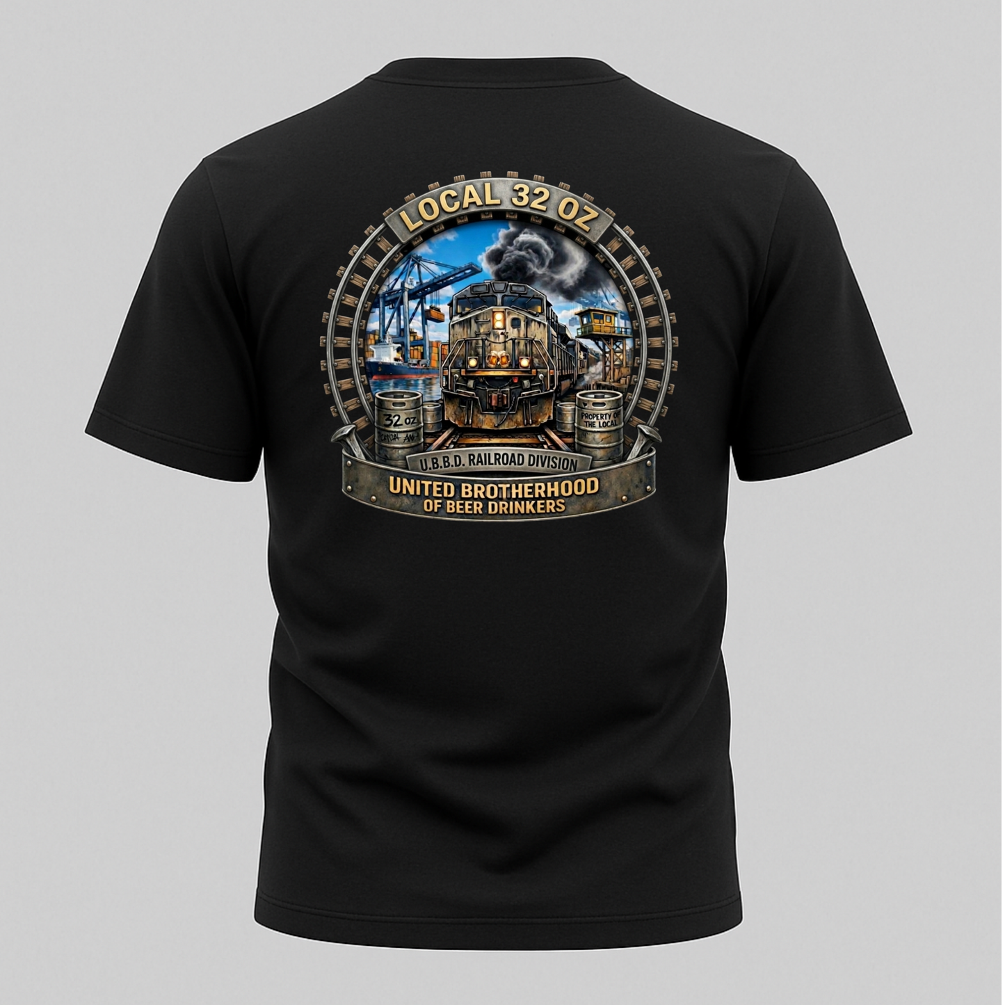 Railroad T-Shirt — "Local 32 Oz" Vintage Railroad Brotherhood Tee