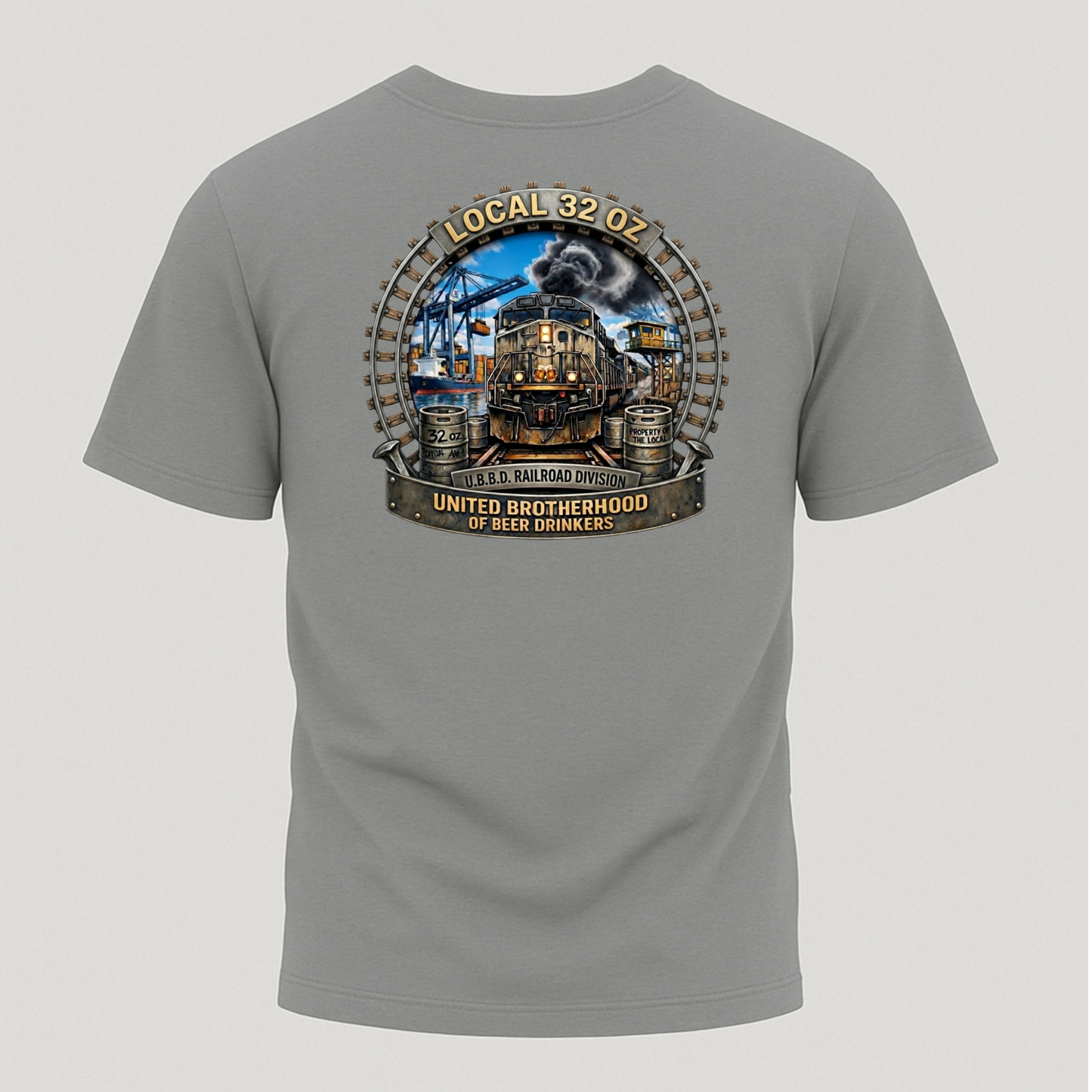 Railroad T-Shirt — "Local 32 Oz" Vintage Railroad Brotherhood Tee