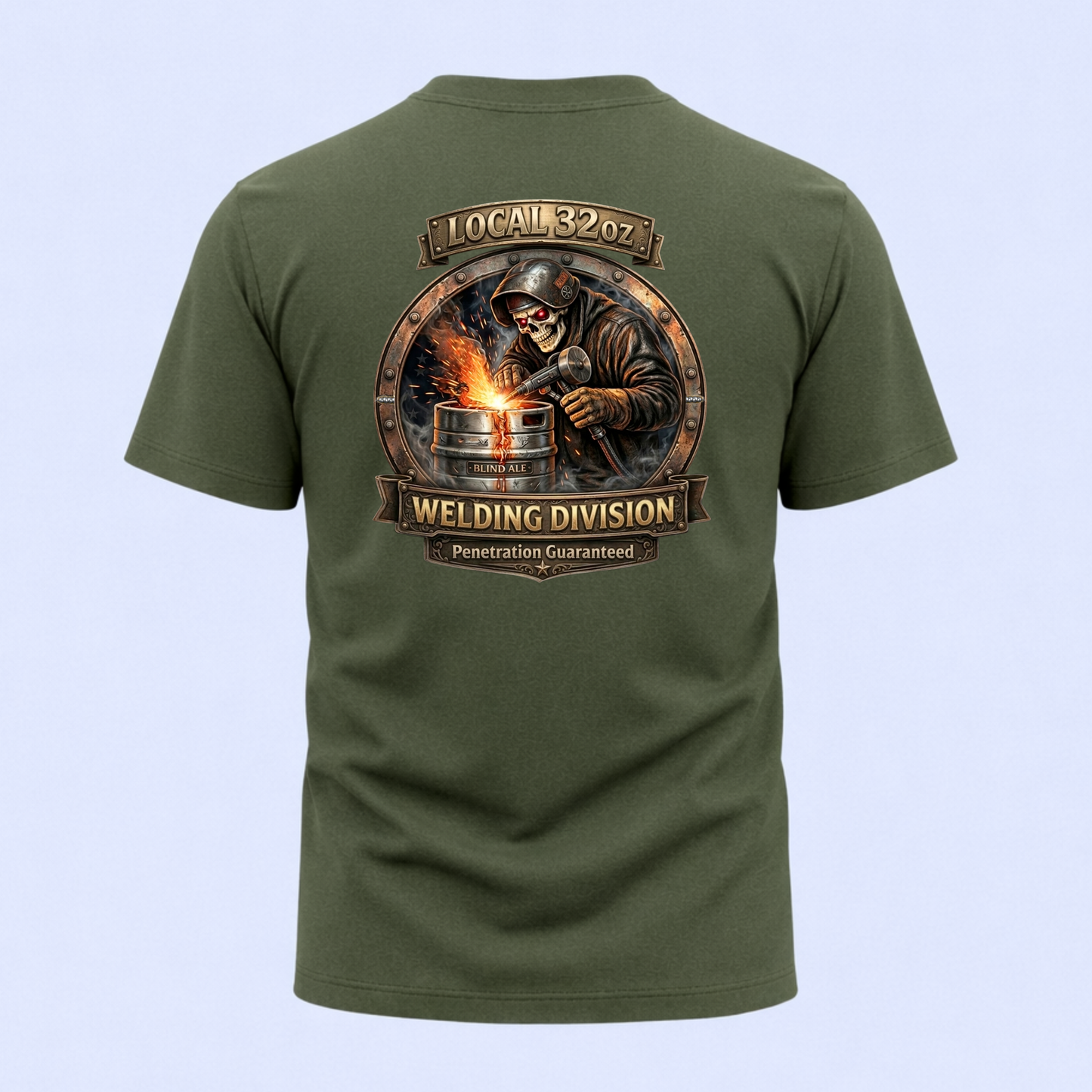 Local 32 oz. Welding division Graphic Tee ("Penetration Guaranteed")