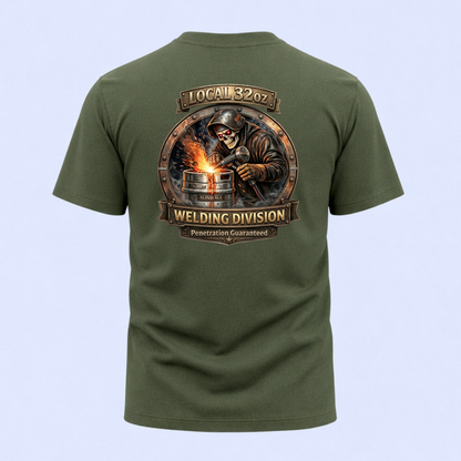 Local 32 oz. Welding division Graphic Tee ("Penetration Guaranteed")