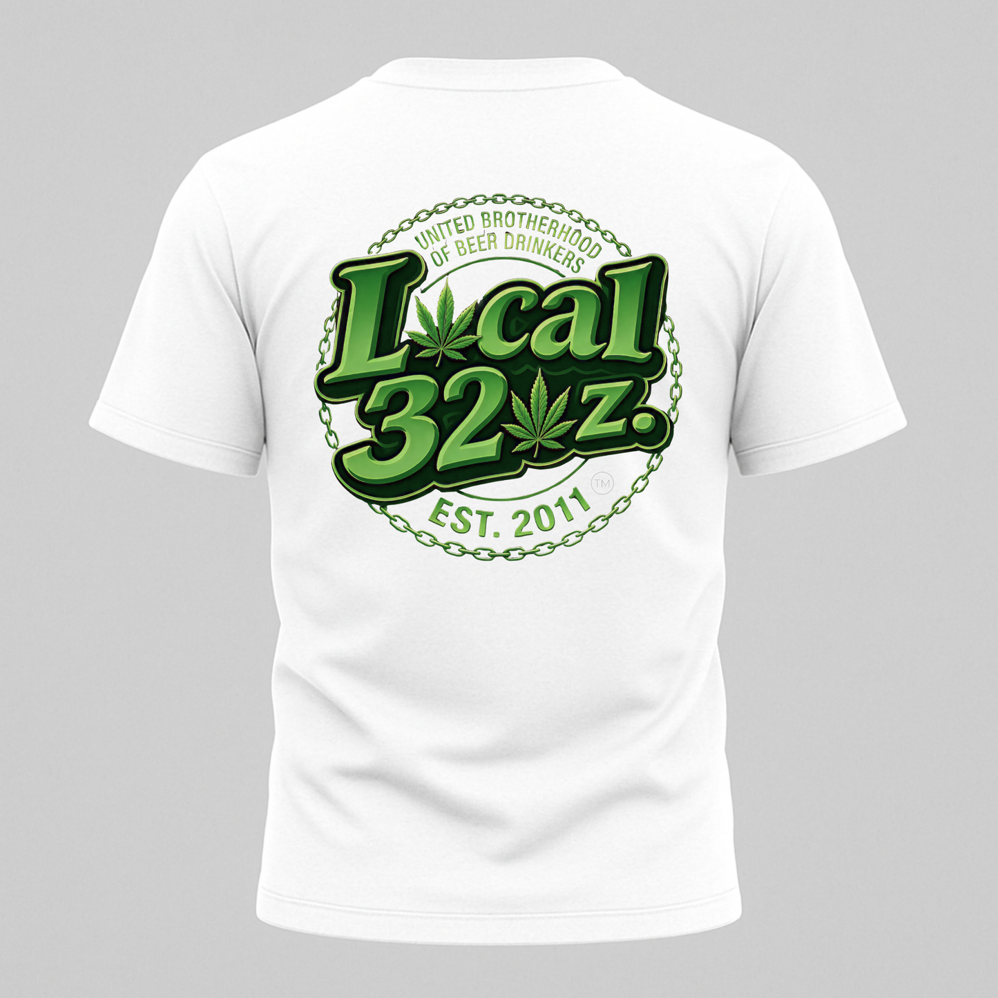 Local 32 oz. Green Cannabis Logo Graphic T-Shirt